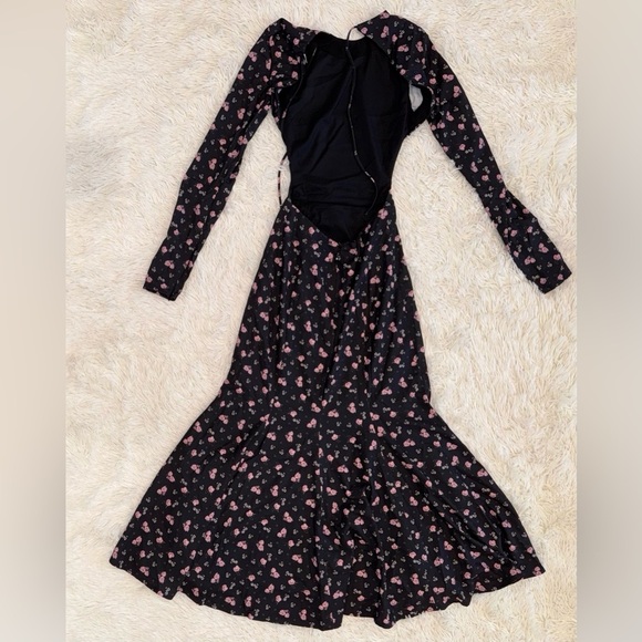 NWOT House Of CB Octavia Backless Dainty Floral Print Midi Dress Black Size XS - Picture 5 of 8